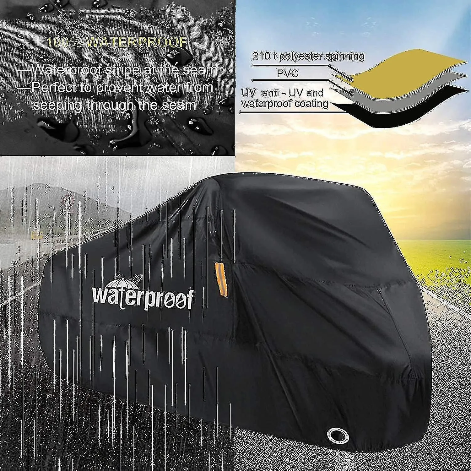 Bike Cover Outdoor Waterproof Bicycle Covers with Lock Hole