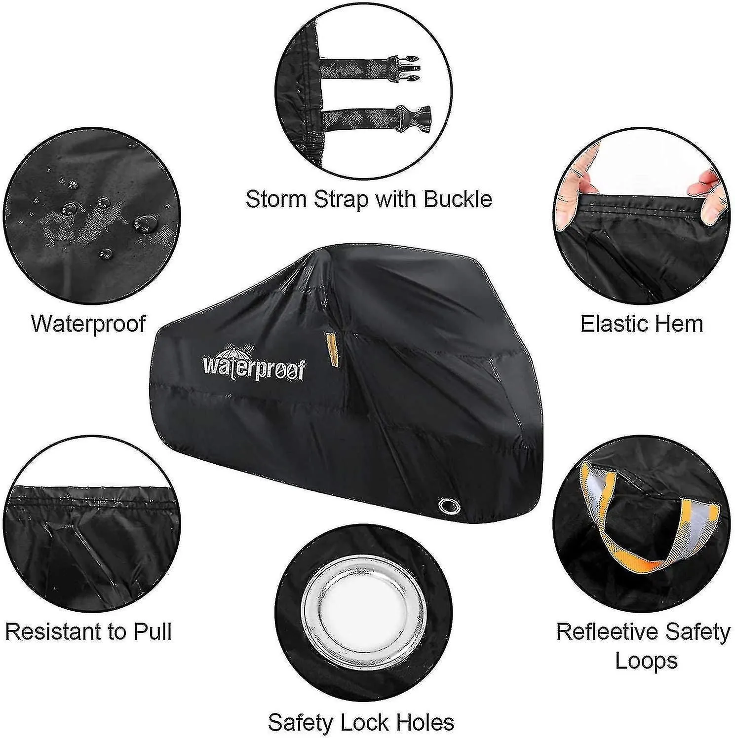 Bike Cover Outdoor Waterproof Bicycle Covers with Lock Hole