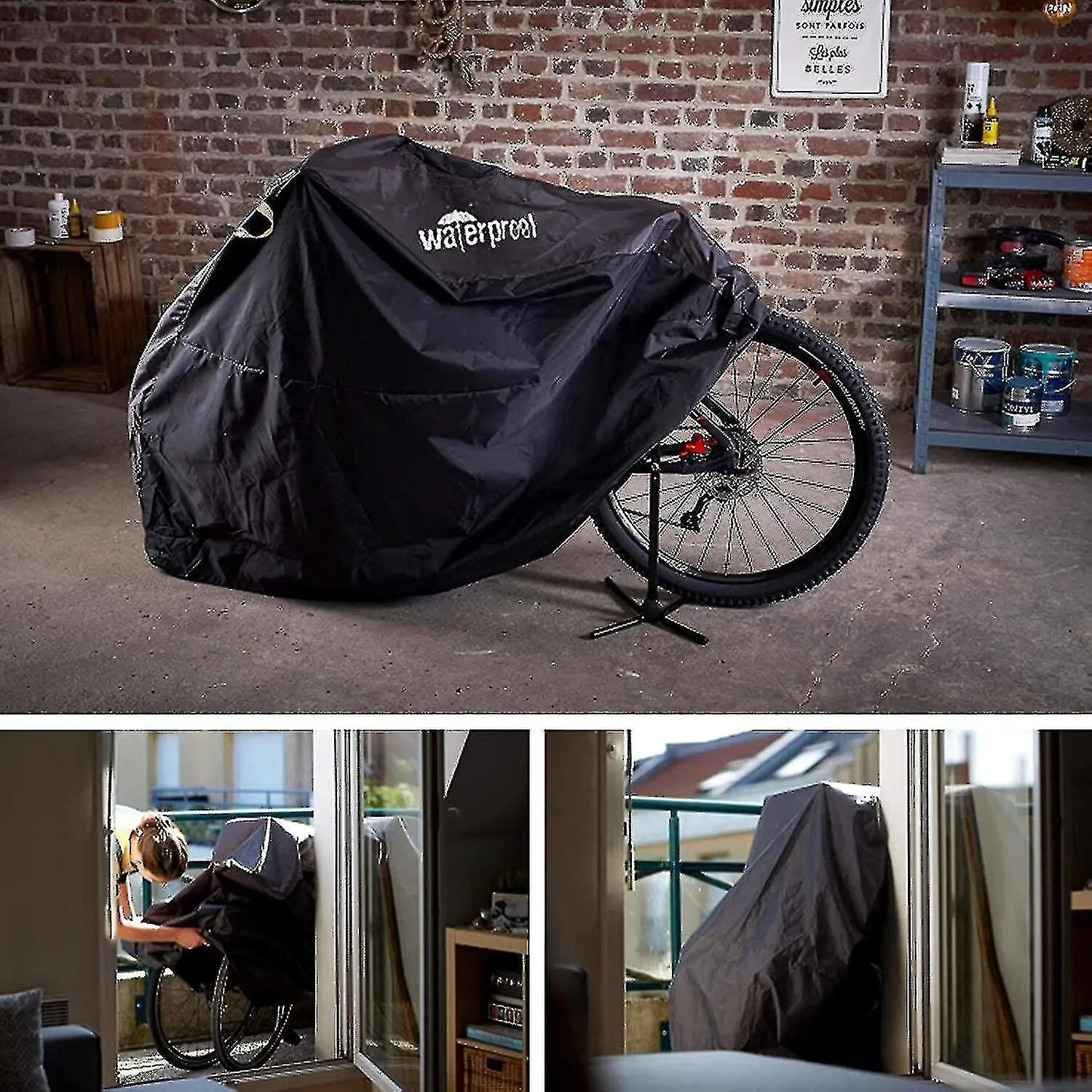 Bike Cover Outdoor Waterproof Bicycle Covers with Lock Hole