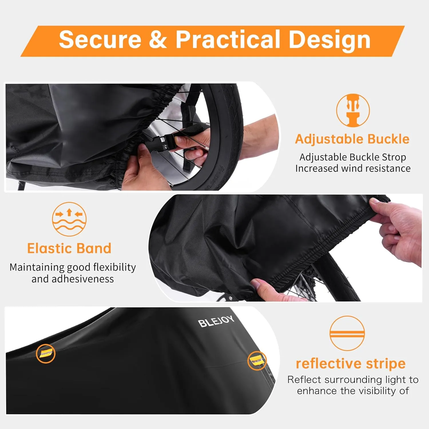 Bike Cover Waterproof Outdoor - Bicycle Covers for 1 Bike - 420D Heavy Duty Rain Sun UV Dust Wind Proof Cover for Electric Mountain Road Bike