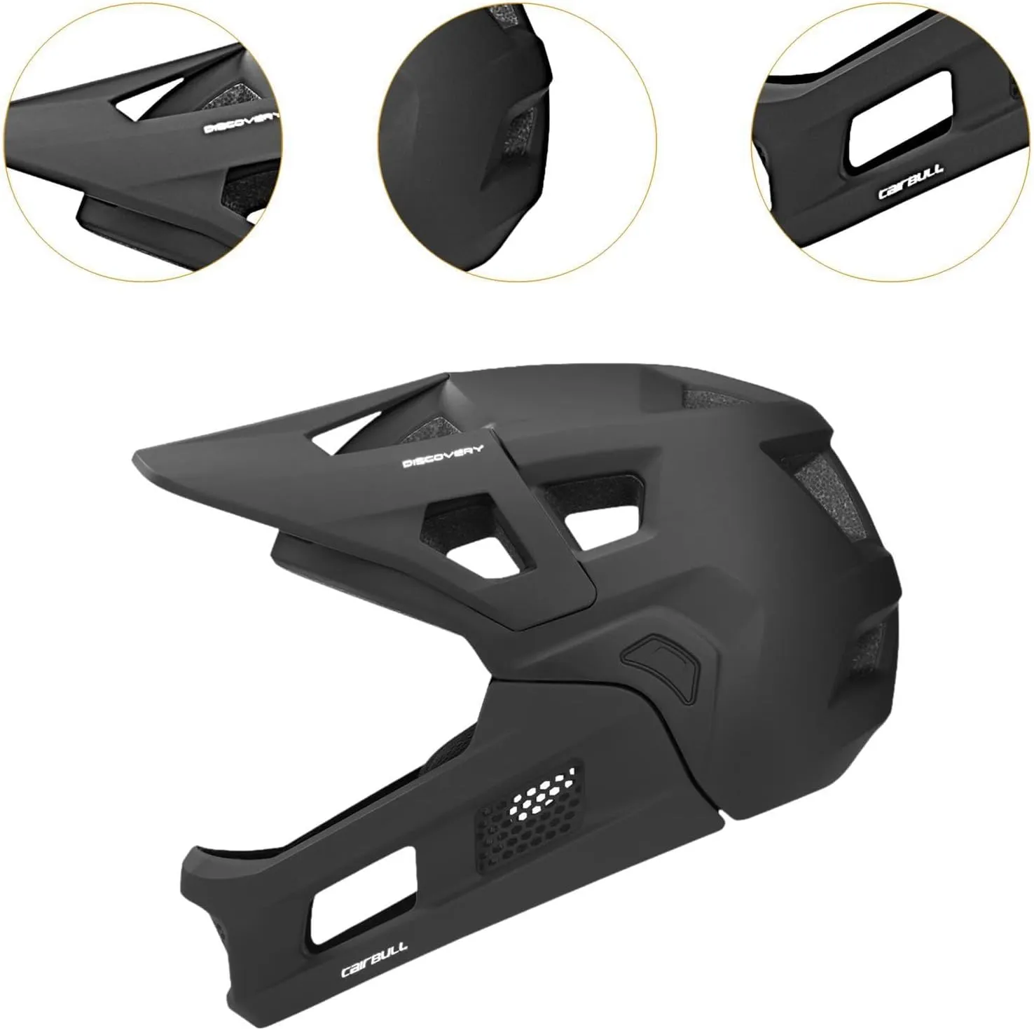 Bike Helmet Full Face, Breathable Ventilation with Detachable Chin Pad, Comfortable for Adults Bicycle Helmet, Cycling Helmet