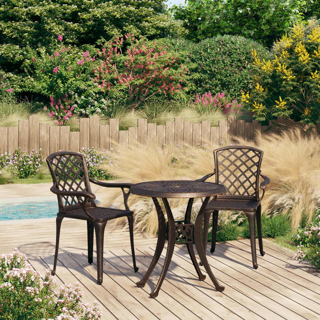 Bistro Set Cast Aluminum Balcony Furniture Multi Colors 3/5 Piece