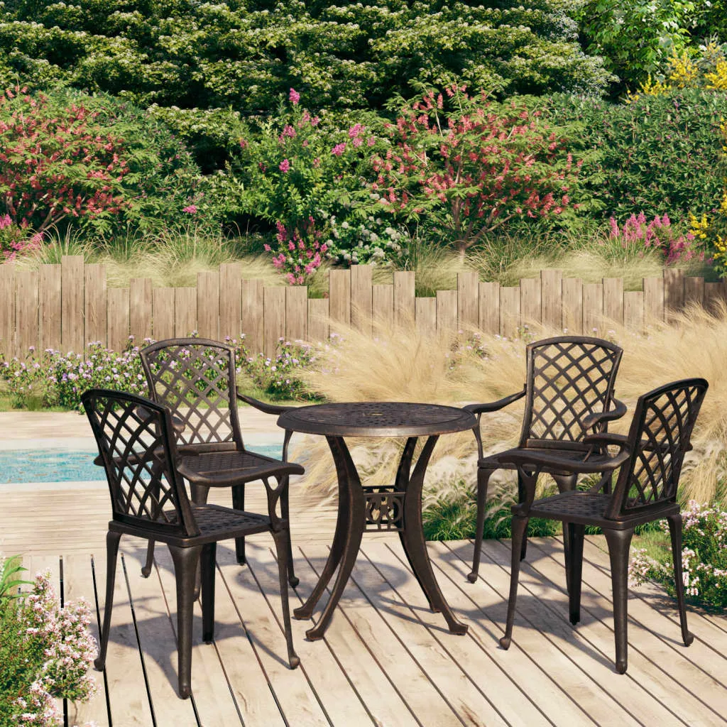 Bistro Set Cast Aluminum Balcony Furniture Multi Colors 3/5 Piece