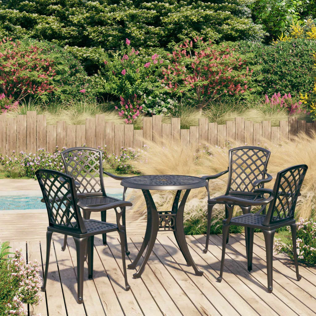 Bistro Set Cast Aluminum Balcony Furniture Multi Colors 3/5 Piece