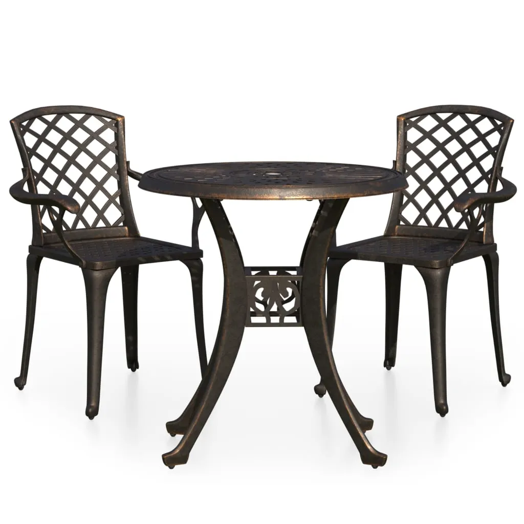 Bistro Set Cast Aluminum Balcony Furniture Multi Colors 3/5 Piece