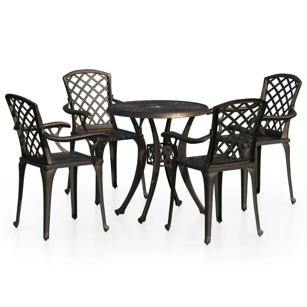 Bistro Set Cast Aluminum Balcony Furniture Multi Colors 3/5 Piece