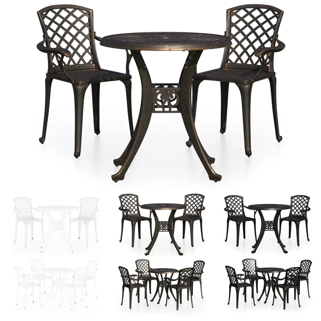 Bistro Set Cast Aluminum Balcony Furniture Multi Colors 3/5 Piece