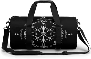 Black And White American Flag Fitness Bag Waterproof And Stain Resistant Suitable for Unisex