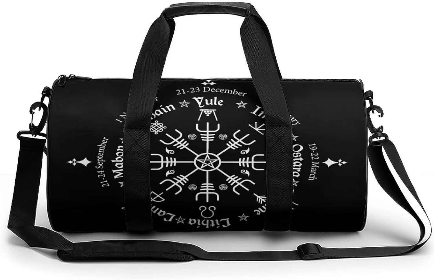 Black And White American Flag Fitness Bag Waterproof And Stain Resistant Suitable for Unisex