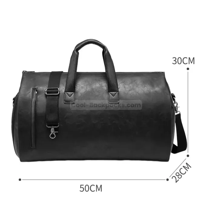 Black Leather Duffel Bag