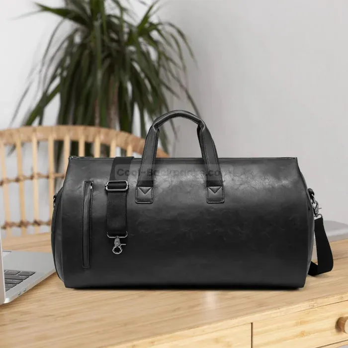 Black Leather Duffel Bag