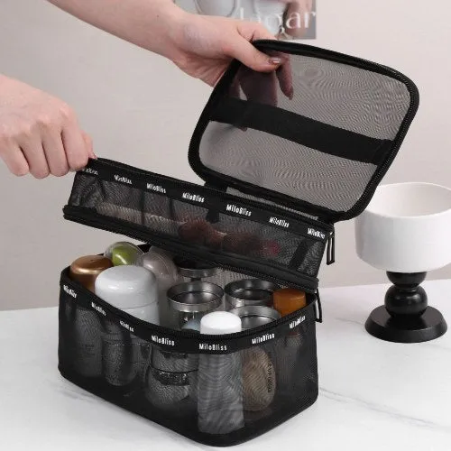 Black Letter Portable Make Up Bags DP25C632
