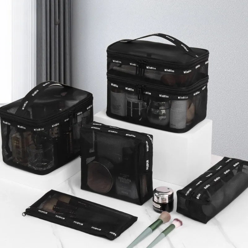 Black Letter Portable Make Up Bags DP25C632