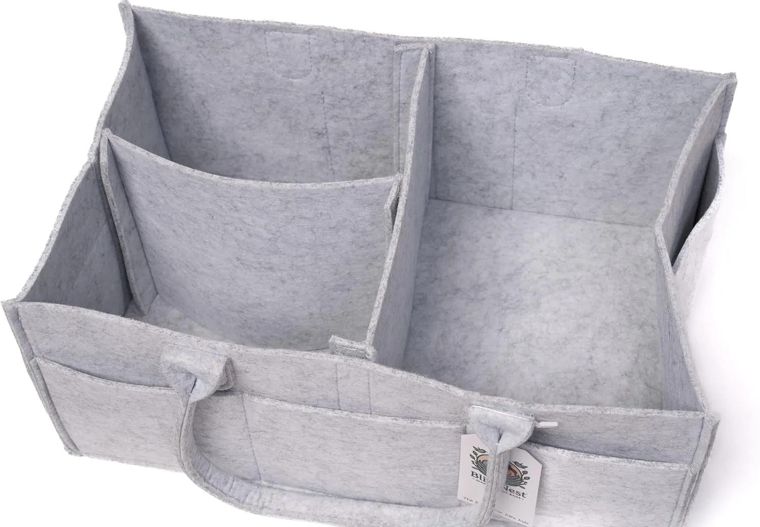 Bliss & Nest Diaper Caddy Bag, Baby Organizer, Nursery Storage, Diaper Bag, Car Organizer, Customizable Gift, Newborn Essentials, Baby Shower Present (Gray Customize, Large)