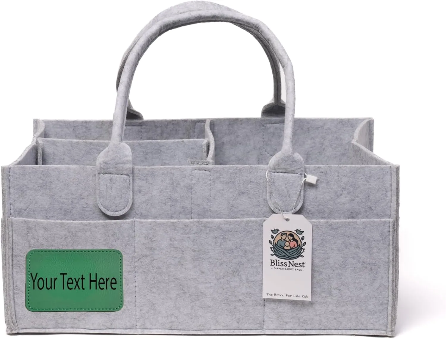 Bliss & Nest Diaper Caddy Bag, Baby Organizer, Nursery Storage, Diaper Bag, Car Organizer, Customizable Gift, Newborn Essentials, Baby Shower Present (Gray Customize, Large)