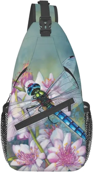 Blue Art Butterfly Crossbody Bag for Women Men- Vintage Sling Bag Fashion Backpack Daypack Travel Shoulder Bags