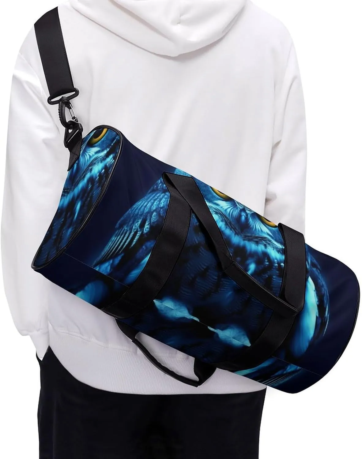 Blue Owl Gym Bag Small Travel Duffle Bag with Compartment Carry On Weekender Bag for Women Men