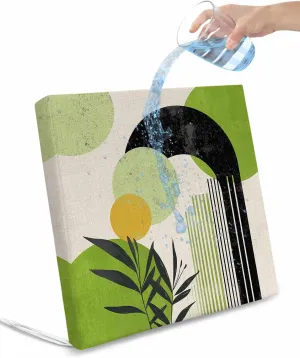 Boho Middle Century Outdoor Cushion Chair Cover Set of 4 - Waterproof Couch Seat Covers, Abstract Green Geometric Leaves Patio Furniture Protector Cushions Slipcovers for Sofa/RV, 22"x20"x4"
