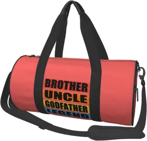 Brother Uncle Godfather Legend Duffel Bag Gym Bag Travel Sports Tote Large Foldable Beach Swim Yoga31
