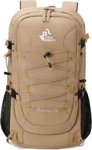 Bseash 40L Waterproof Hiking Camping Backpack with Rain Cover, Outdoor Sport Travel Bag Daypack for Climbing Skiing Cycling (Khaki)