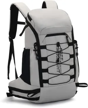 Bseash 40L Waterproof Hiking Camping Backpack with Rain Cover, Outdoor Sport Travel Daypack Rucksack for Skiing Cycling (Gray)