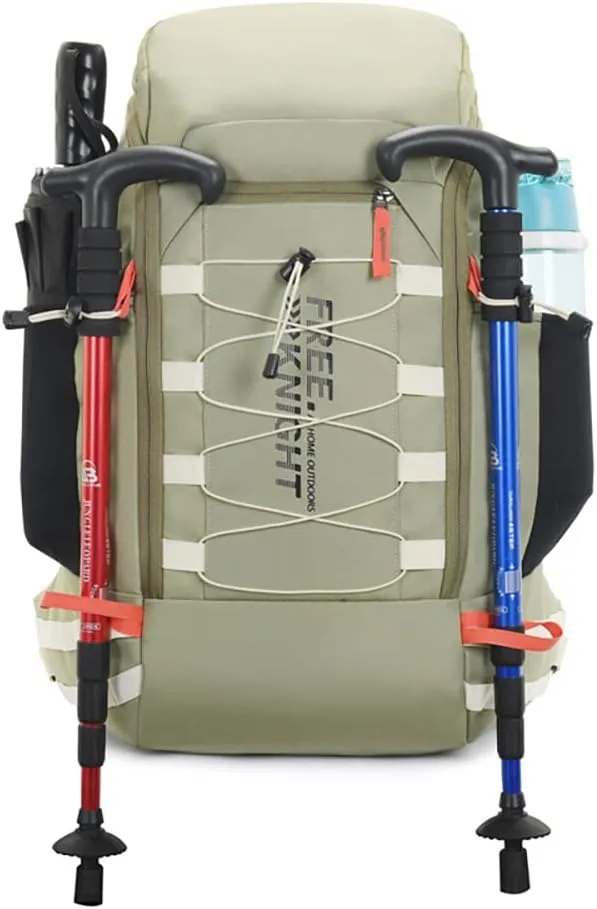 Bseash 40L Waterproof Hiking Camping Backpack with Rain Cover, Outdoor Sport Travel Daypack Rucksack for Skiing Cycling (Pea Green)