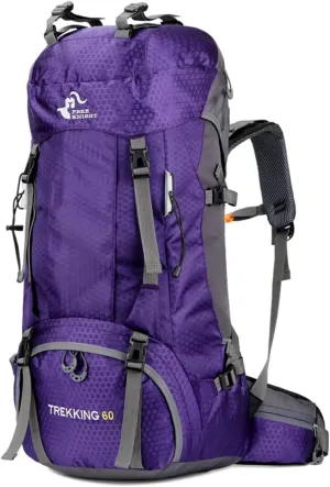 Bseash 60L Waterproof Hiking Camping Backpack with Rain Cover, Large Outdoor Sport Travel Daypack Rucksack for Climbing