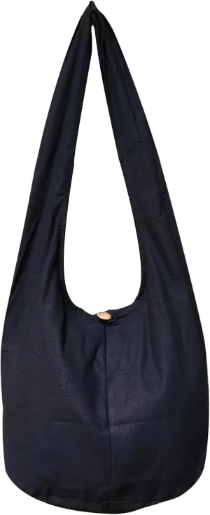 BTP! Thai Monk Buddha Cotton Sling Crossbody Messenger Bag Purse Hippie Hobo Black XL1