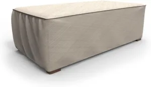 Budge P5A35PM1 English Garden Patio Ottoman / Coffee Table Cover Heavy Duty and Waterproof, Medium, Tan Tweed