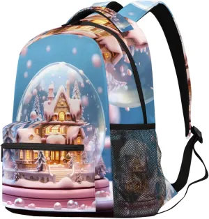 Budxapjw 3D Crystal Ball Travel Laptop Backpack for Women Men Crystal Ball Pattern Waterproof Bag with Adjustable Padded Shoulder Straps for Business Work Travel Hiking Camping