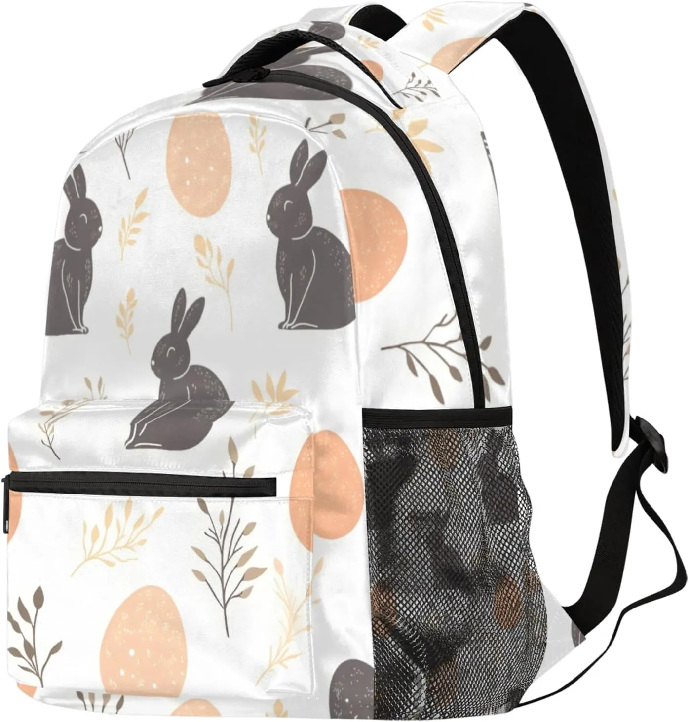 Budxapjw Cartoon Rabbit Travel Laptop Backpack for Women Men Cartoon Egg Waterproof Bag with Adjustable Padded Shoulder Straps for Business Work Travel Hiking Camping