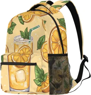 Budxapjw Lemon Juice Travel Laptop Backpack for Women Men Lemon Pattern Waterproof Bag with Adjustable Padded Shoulder Straps for Business Work Travel Hiking Camping