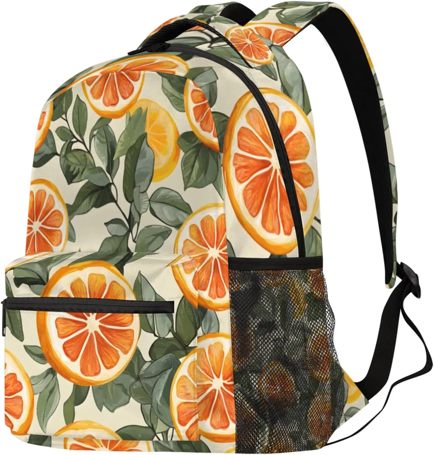 Budxapjw Lemon Pattern Travel Laptop Backpack for Women Men Lemon Leaf Waterproof Bag with Adjustable Padded Shoulder Straps for Business Work Travel Hiking Camping