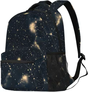 Budxapjw Starry Night Travel Laptop Backpack for Women Men Rhombus Pattern Waterproof Bag with Adjustable Padded Shoulder Straps for Business Work Travel Hiking Camping