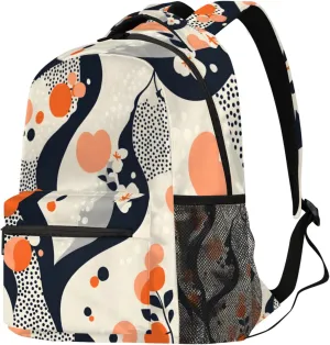 Budxapjw Traditional Pattern Travel Laptop Backpack for Women Men Polka Dots Waterproof Bag with Adjustable Padded Shoulder Straps for Business Work Travel Hiking Camping