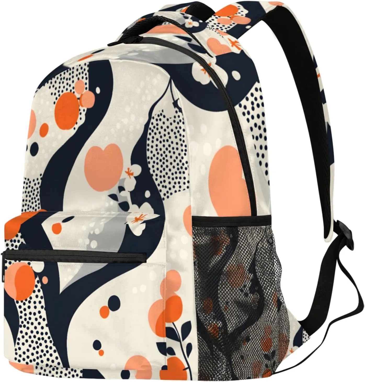Budxapjw Traditional Pattern Travel Laptop Backpack for Women Men Polka Dots Waterproof Bag with Adjustable Padded Shoulder Straps for Business Work Travel Hiking Camping