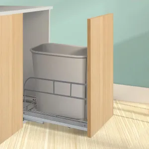 Cabinet Sink Organizer 35qt Pull Out Trash Can Under with Soft-Close Slides. Cabinet Trash Can Pull Out Kit Comes with Door Mounting Kit for Kitchen, Laundry, Bath