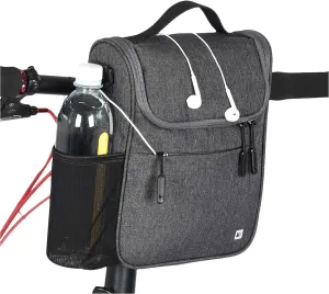 CamGo Waterproof Handlebar Bag for Bike - Cycling Front Storage Basket Bags Multipurpose Shoulder Pack Canvas Handbags with Rain Cover (Grey)