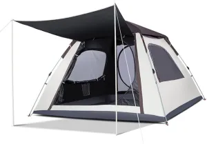Camping Pop Up Tent for 3-4 Person, Waterproof Family Tent with Top Rainfly Instant Cabin Tent for Camping, Backpacking, Hiking & Outdoor Music Festivals