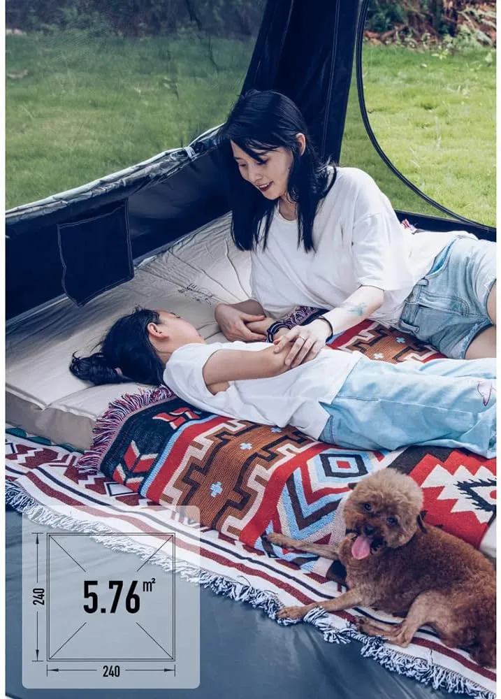 Camping Pop Up Tent for 3-4 Person, Waterproof Family Tent with Top Rainfly Instant Cabin Tent for Camping, Backpacking, Hiking & Outdoor Music Festivals