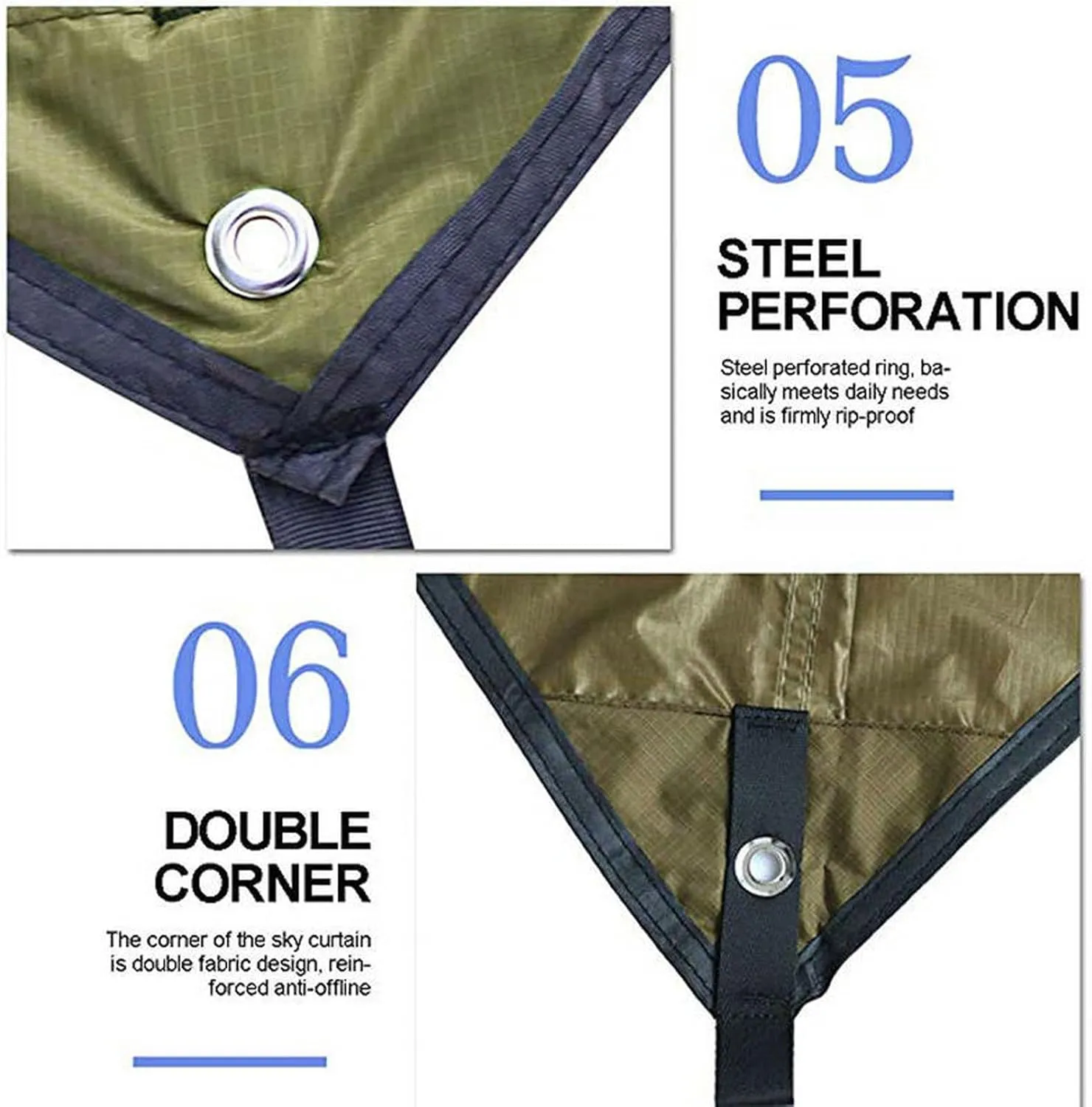 Camping Tarp,Rhombus Waterproof Tarp Tent Shade Outdoor Camping Hammock Rain Fly UV Garden Awning Canopy Sunshade Ultralight 360x290cm (Color : Black, Size : 360x290cm)