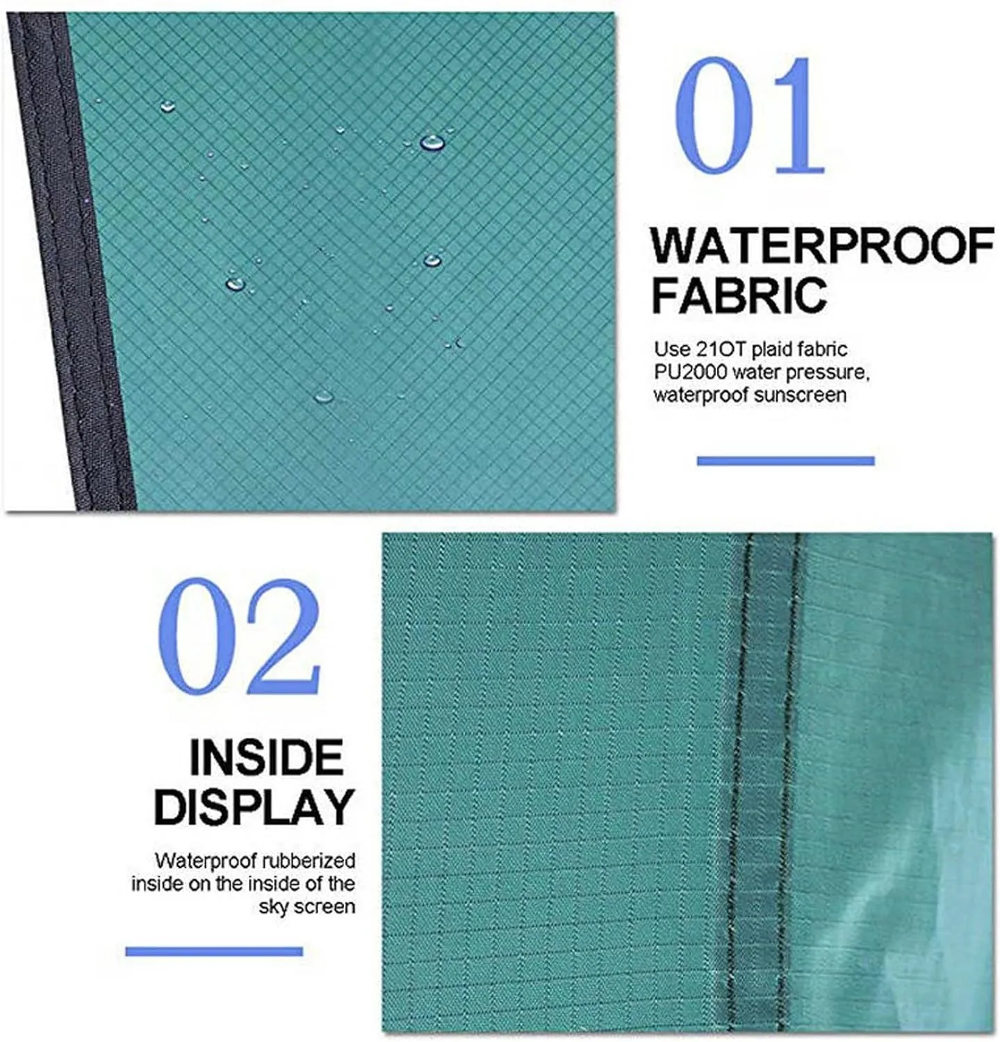 Camping Tarp,Rhombus Waterproof Tarp Tent Shade Outdoor Camping Hammock Rain Fly UV Garden Awning Canopy Sunshade Ultralight 360x290cm (Color : Black, Size : 360x290cm)