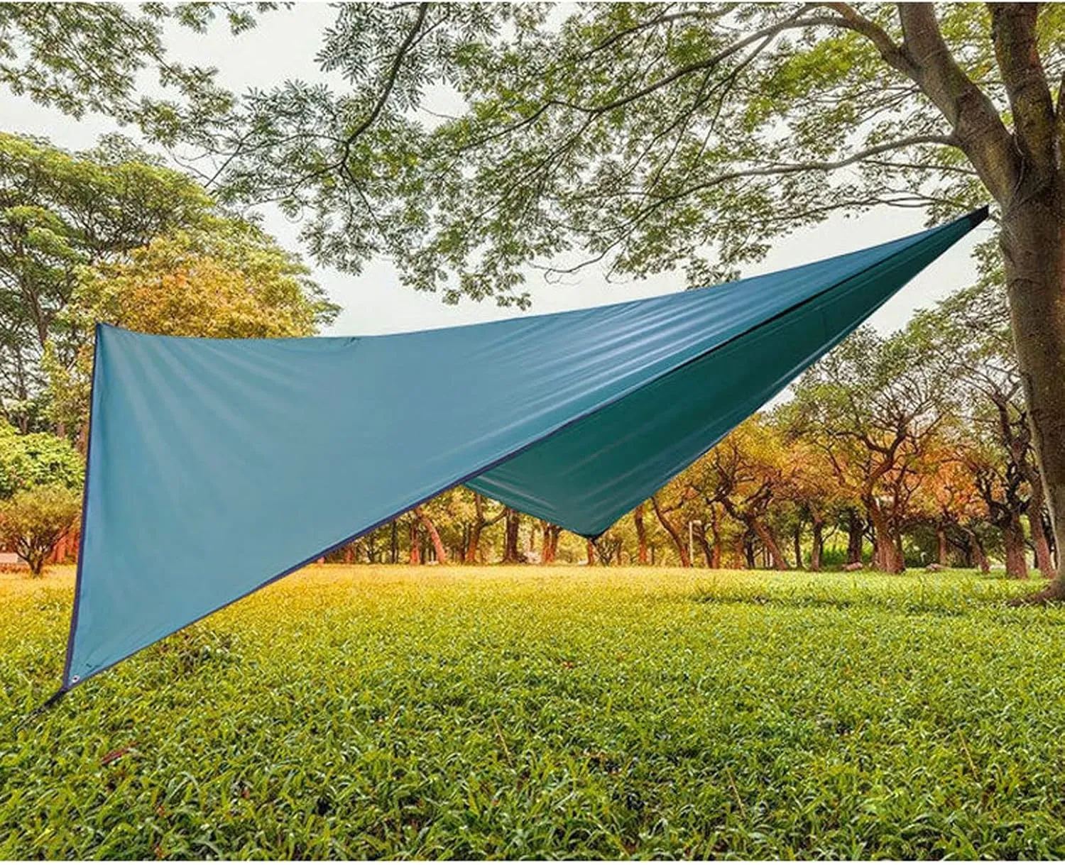 Camping Tarp,Rhombus Waterproof Tarp Tent Shade Outdoor Camping Hammock Rain Fly UV Garden Awning Canopy Sunshade Ultralight 360x290cm (Color : Black, Size : 360x290cm)