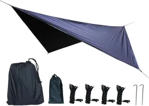 Camping Tarp,Rhombus Waterproof Tarp Tent Shade Outdoor Camping Hammock Rain Fly UV Garden Awning Canopy Sunshade Ultralight 360x290cm (Color : Black, Size : 360x290cm)