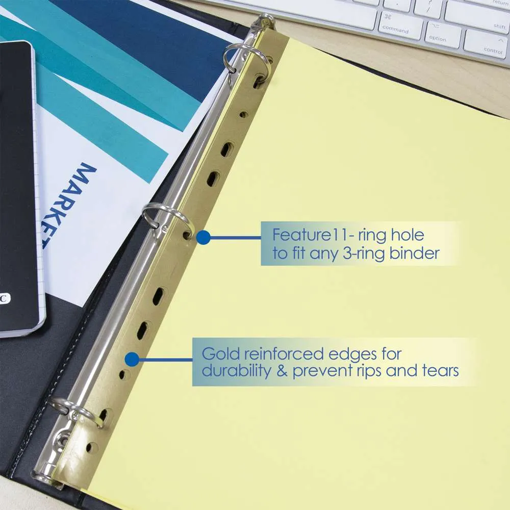 Canary Paper Dividers w/ 8-Insertable Color Tabs