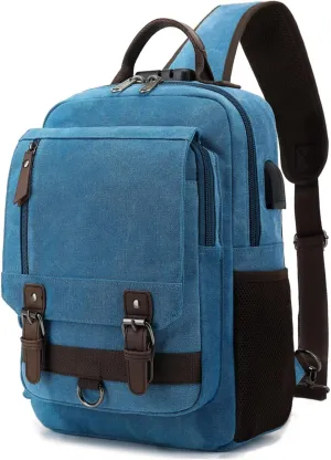 Canvas Messenger Bag Crossbody Shoulder Backpack Sling Bag Rucksack Daypack Casual Travel