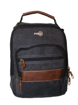 Canvas Sling Bag Shoulder Strap Messenger Travel Pack W Tablet Pocket - Black