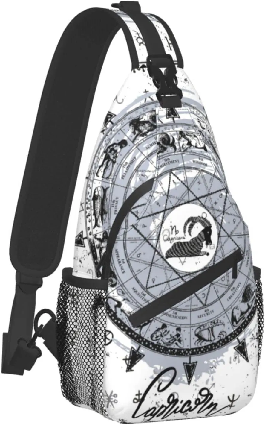 Capricorn Sling Bag Personalized Constellations Chest Bag Travel Hiking Chest Bag Daypack Outdoor Sports Bag For Women Men