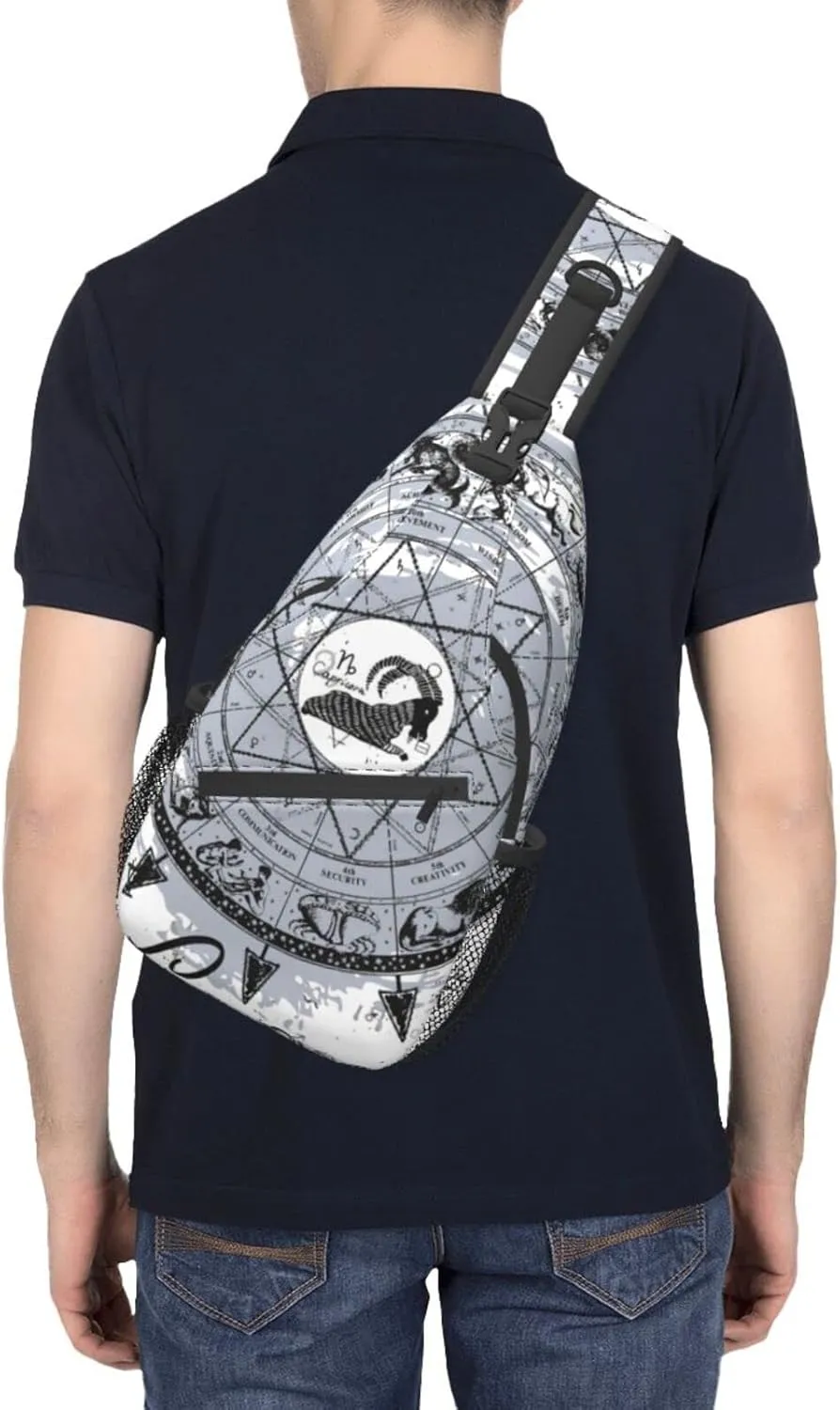 Capricorn Sling Bag Personalized Constellations Chest Bag Travel Hiking Chest Bag Daypack Outdoor Sports Bag For Women Men