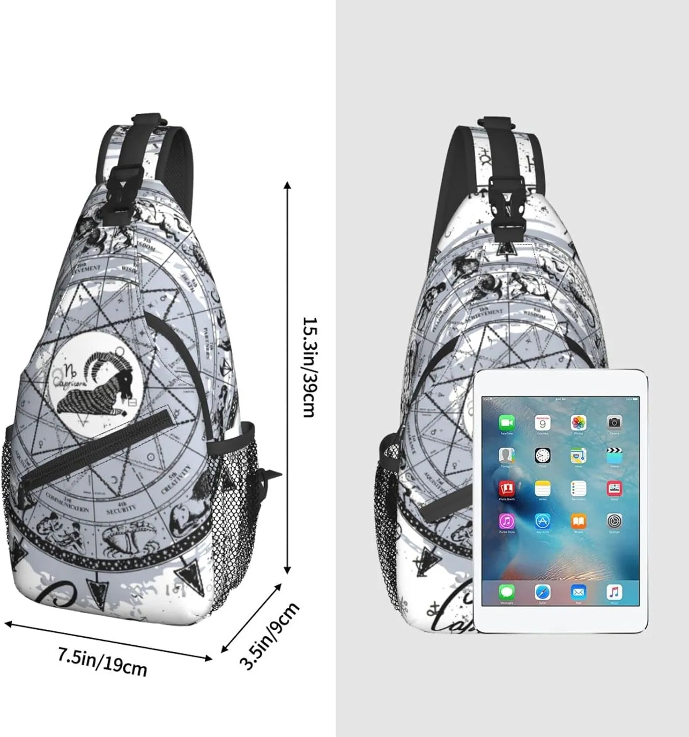 Capricorn Sling Bag Personalized Constellations Chest Bag Travel Hiking Chest Bag Daypack Outdoor Sports Bag For Women Men